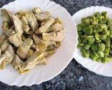 Foto del paso 1 de la receta: Espaguetis integrales con habas y alcachofas