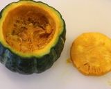 A picture of step 4 of For Halloween Easy Whole Kabocha Squash Custard Pudding.