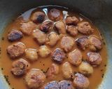 A picture of step 6 of Bengal Gram Dal Fritters Curry.