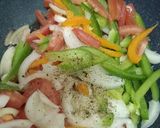 A picture of step 5 of Sausage Fajitas.