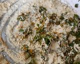 A picture of step 1 of Methi Muthiya Tameta Galka Nu Shaak - Fist-Shaped Fried Methi Dumpling In Sponge Gourd Tomato Curry.