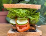 Foto langkah ke 6 dari resep Sarapan Diet : Sandwich Ayam Jamur (424 kkal).