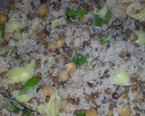 A picture of step 3 of Koshari.