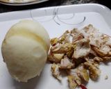 A picture of step 1 of Chicken,Aalu, cheez,roll.