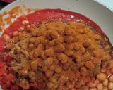 A picture of step 3 of Left over taco chilli pasta bake.