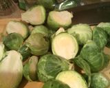 A picture of step 1 of Pan 'roasted' Brussels sprouts.
