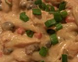 A picture of step 4 of Chicken enchilada pasta casserole.
