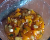 A picture of step 2 of Vickys Cucumber & Peach Salsa, GF DF EF SF NF.