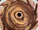 A picture of step 4 of Peanut Butter Chocolate Cake with Peanut Butter Sauce.
