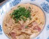 A picture of step 13 of Addictive Kimchi and Bacon Cream Pasta.
