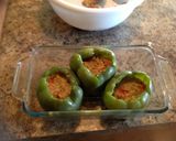 A picture of step 7 of Texas Stuffed Bell Peppers.