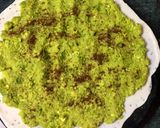A picture of step 4 of Bhakarwadi stuffed with peas.