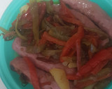Foto del paso 5 de la receta: Salchichas con pimientos y patatas