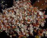A picture of step 7 of Thai Garden Rolls / khuey Taew Lui Suan / wide Rice noodles wraps.
