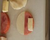 A picture of step 2 of Pan-fried Gyoza with Rolled Ham and Cheese.