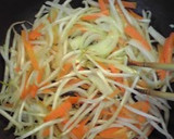 A picture of step 2 of Cabbage and Bean Sprouts Stir Fried in Miso Butter.