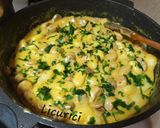 Pas rețetă Gnocchi cu cârnați și ciuperci și crema de parmezan cu șofran 7 fotografie