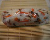 A picture of step 4 of Doll Festival Chirashi Sushi Made Easy with Plastic Wrap.