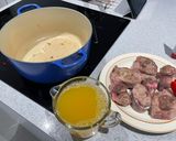 A picture of step 2 of Braised lamb with pasta.