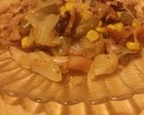 A picture of step 2 of Leftover BBQ chicken fried soup.