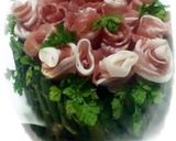 A picture of step 8 of Cured Ham Rose Bouquet.