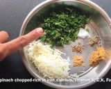 A picture of step 2 of Palak paneer paratha.