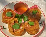Hình bước làm 1 của món Các món hoành thánh đẹp mắt cho tiệc Trung thu