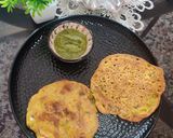 A picture of step 3 of Sattu pancake.