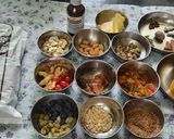 A picture of step 1 of Christmas special eggless plum cake.