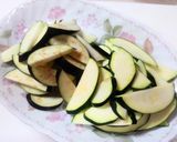 A picture of step 1 of Easy Aubergine and Zucchini Namul.