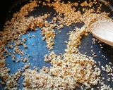 A picture of step 4 of BBQ Chicken Quinoa on a bed of pak choy.