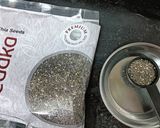 A picture of step 1 of Rooh afza drink with chia seeds.