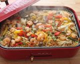 A picture of step 8 of Curry Flavored Paella Cooked on an Electric Griddle.