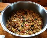 Foto del paso 7 de la receta Arroz con pollo y jamón curado con setas y tomate secos