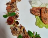 A picture of step 6 of Mushroom spinach ricotta tart with stir fried cherry tomatoes.