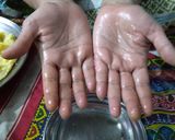 A picture of step 3 of Aloo chaap.