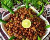 A picture of step 6 of Steam-Fried Wheat and Black Chickpea Masala Ghughri.