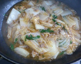 A picture of step 7 of Mapo Napa Cabbage to use up Napa Cabbage.