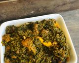 A picture of step 6 of Palak gosht.