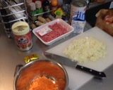 A picture of step 3 of Lasagna.