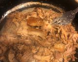 A picture of step 1 of Pita sandwich stuffed with leftover pork shoulder.