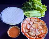 Hình bước làm 5 của món Thịt xá xíu + thịt luộc cuốn bánh tráng chấm mắm nêm