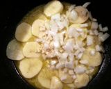 A picture of step 12 of taisen's polish kielbasa w/onion and mushroom.