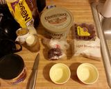 A picture of step 1 of Quick Cocoa and Fruit Bubbles.