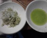 A picture of step 1 of Louki Kofta ( Indian zucchini balls ) with vegetarian instructions.
