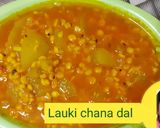 A picture of step 1 of Lauki chana dal.