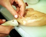 A picture of step 4 of Pizza stuffed chicken.