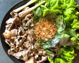 Hình bước làm 4 của món Bê Thui Hấp Sả Gừng Lá Tía Tô