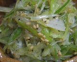 A picture of step 4 of Leek Namul for Samgyeopsal or other Korean Dishes.
