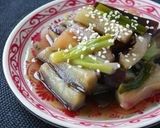 A picture of step 5 of Eggplant with Myoga Ginger, Sesame, and Vinegar Dressing.